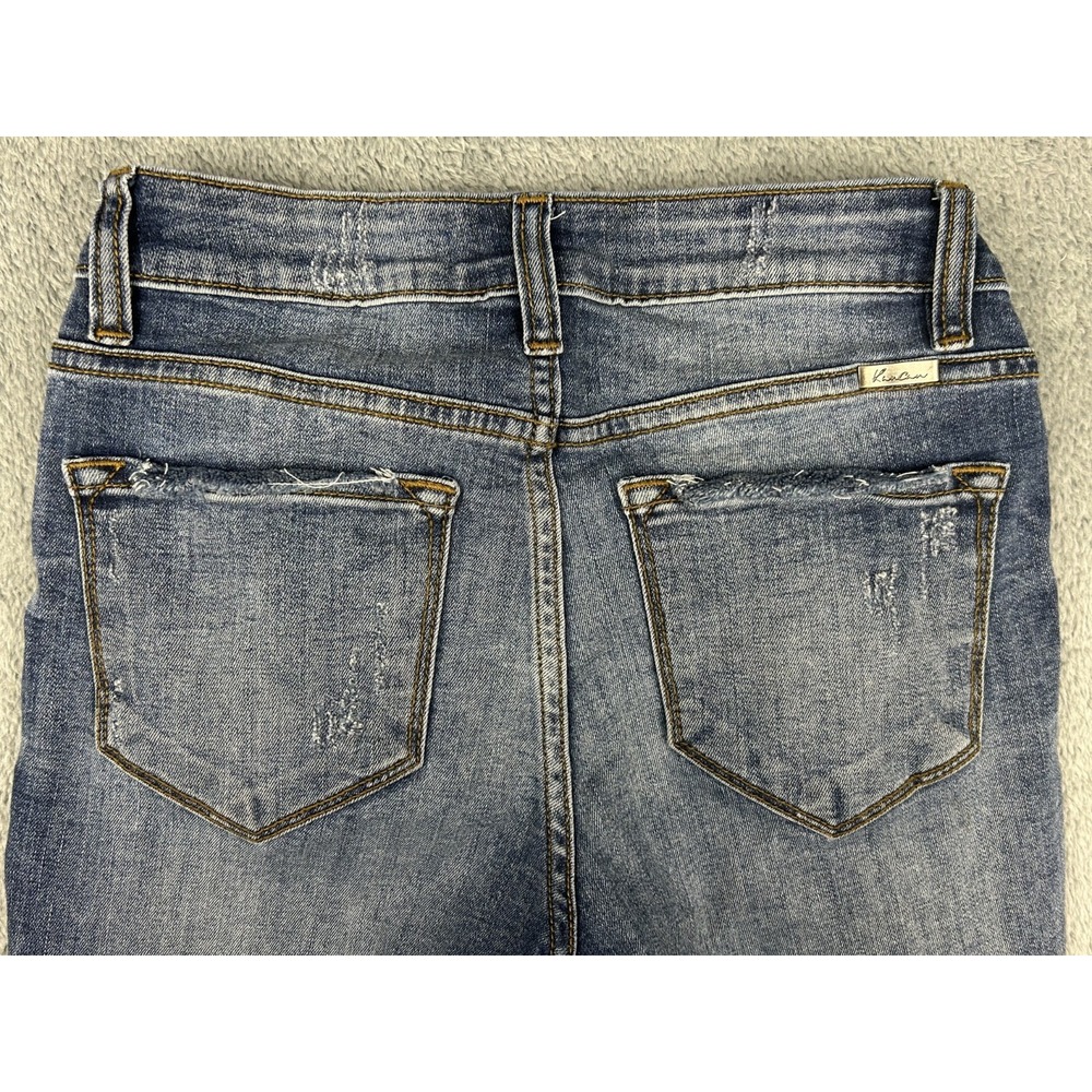 KanCan Blue Jeans ESTILO #KC8389M L Med Wash Distressed Button Fly Skinny Denim